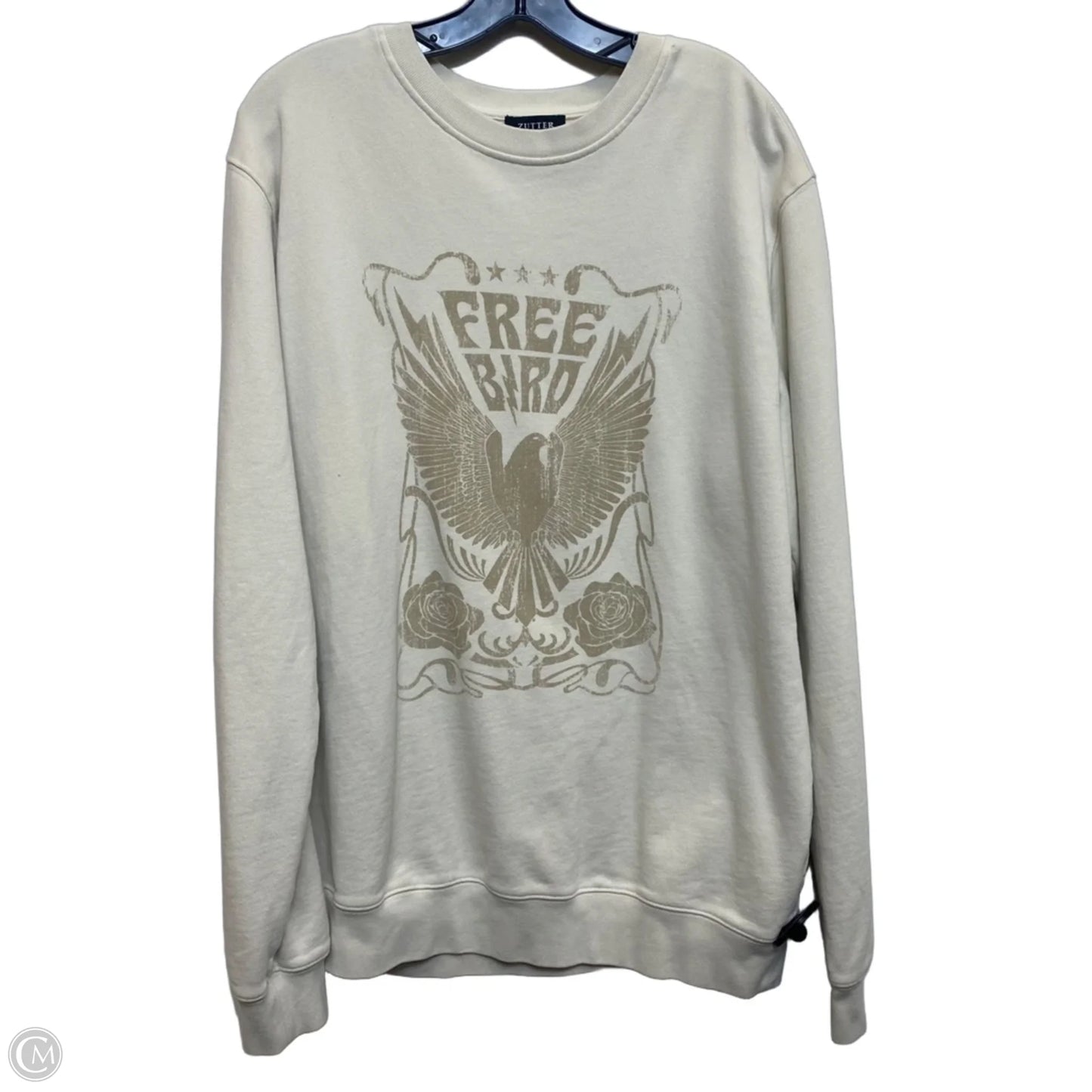 Sweatshirt Crewneck By Zutter In Cream, Size: L