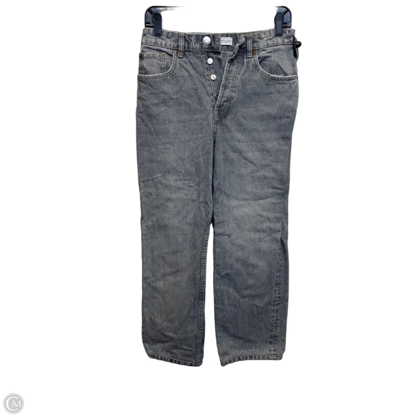 Jeans Straight By Zara In Grey Denim, Size: 4