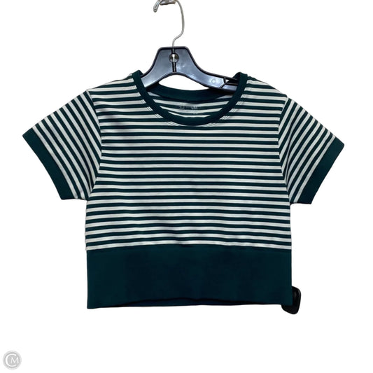 Top Short Sleeve By Offline In Green & White, Size: M