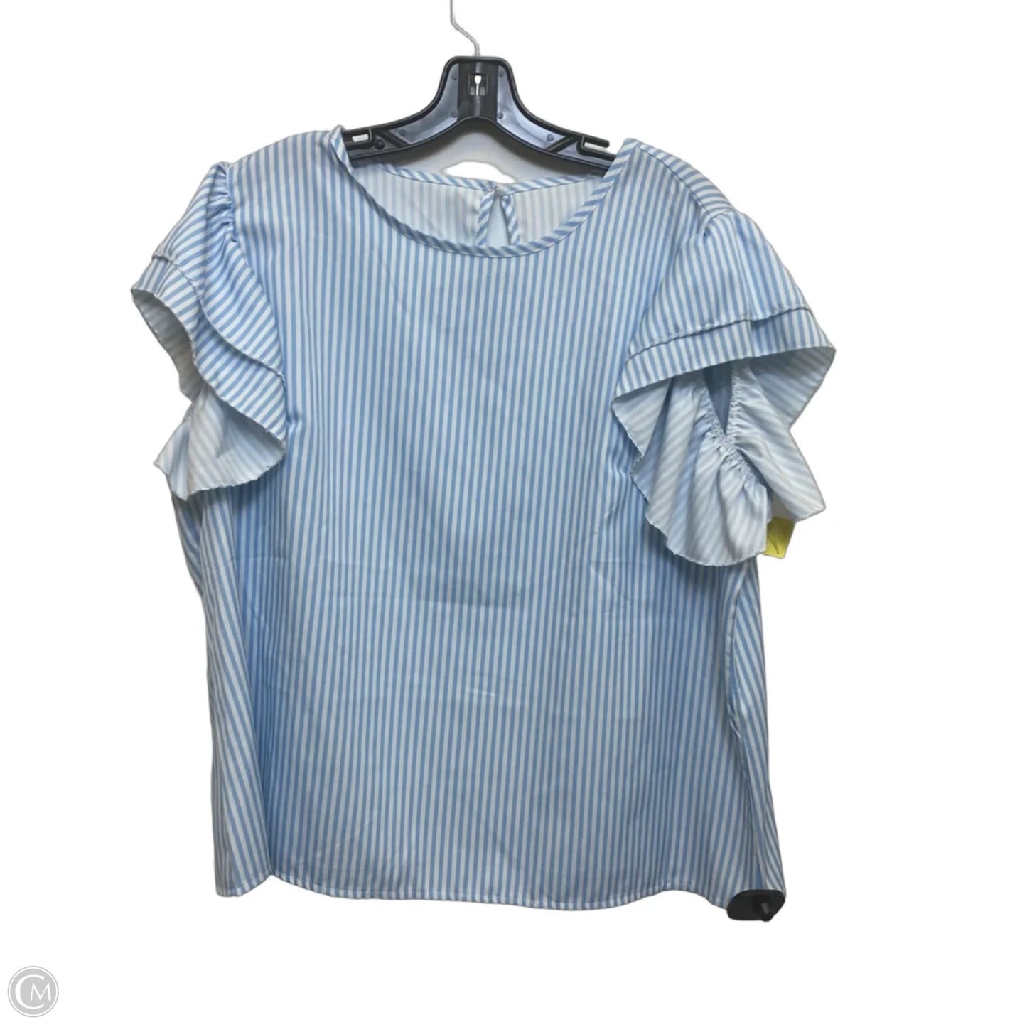 Top Short Sleeve By Clothes Mentor In Blue & White, Size: Xxl
