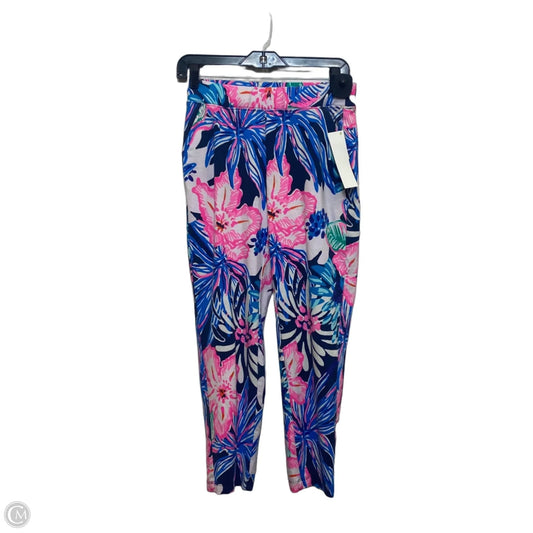 Pants Designer By Lilly Pulitzer In Blue & Pink, Size: Xs
