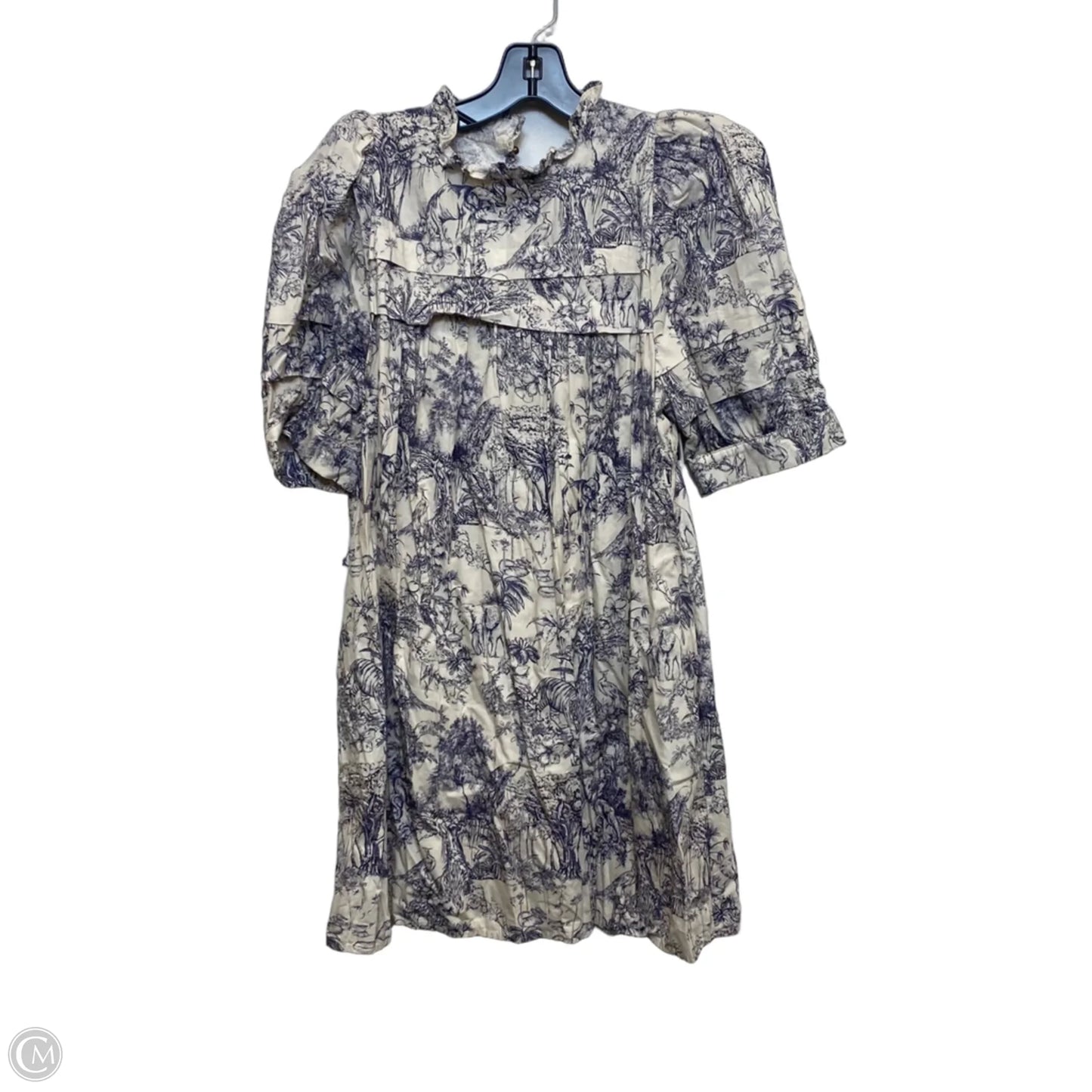 Dress Casual Short By Entro In Blue & Cream, Size: S