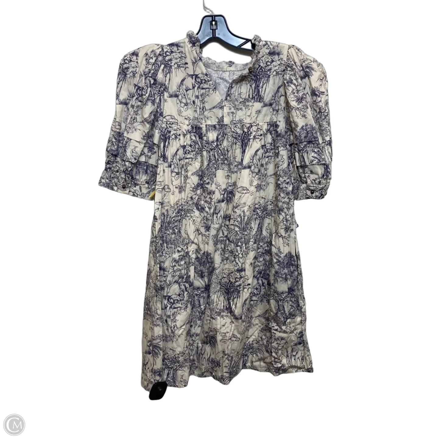 Dress Casual Short By Entro In Blue & Cream, Size: S