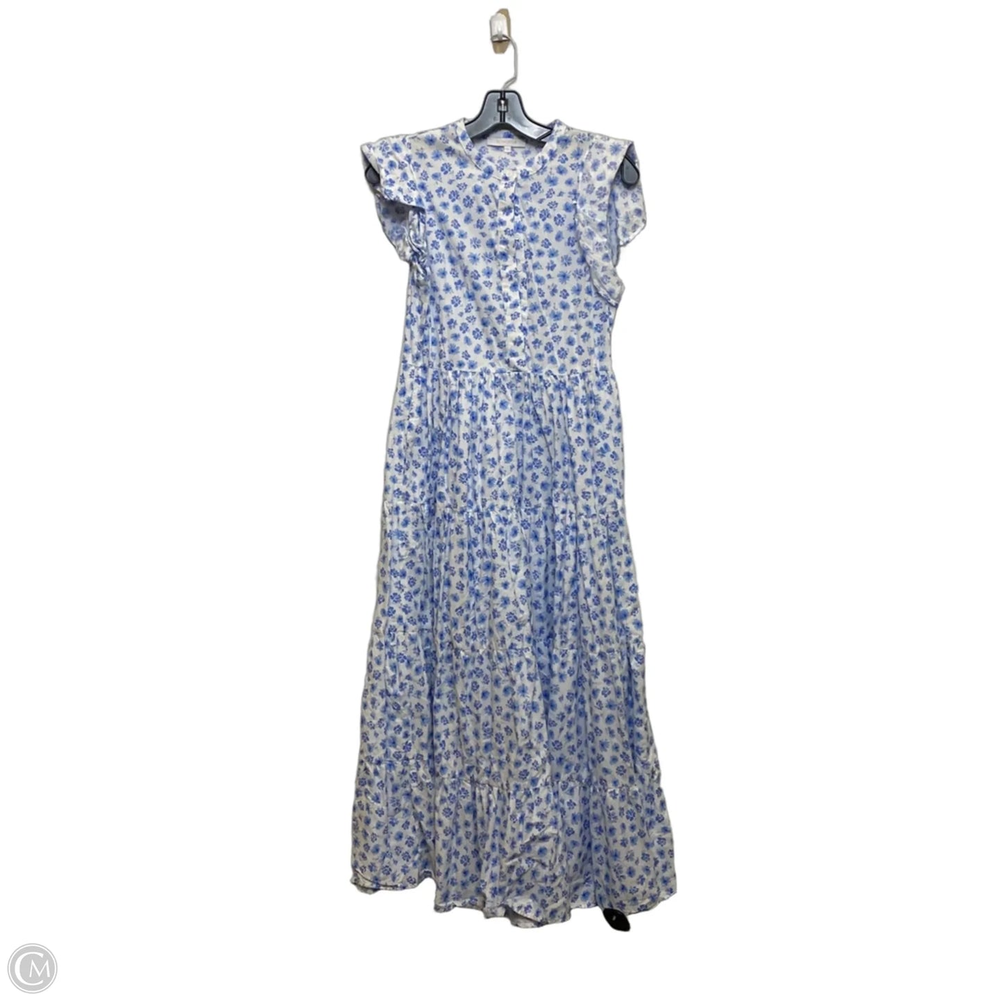 Dress Casual Maxi By Olivaceous In Blue & White, Size: S