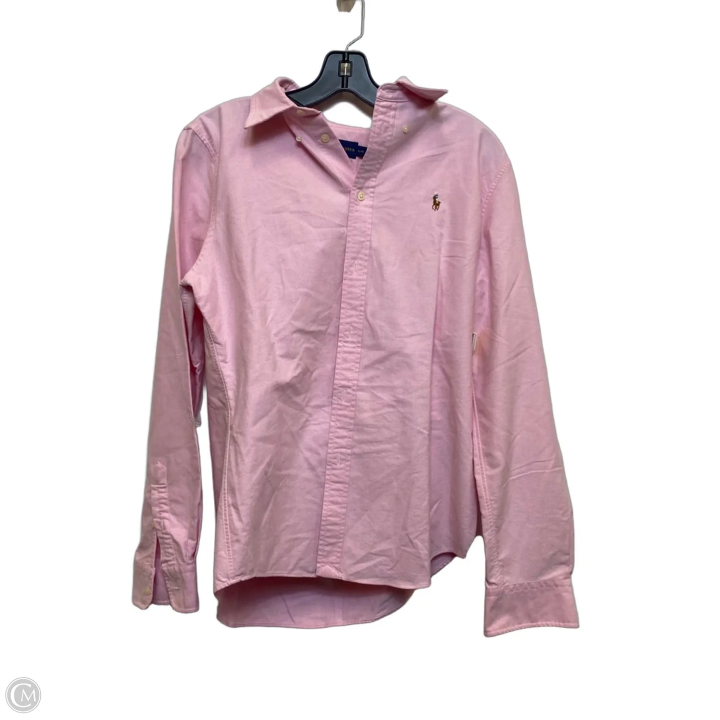 Top Long Sleeve By Ralph Lauren Blue Label In Pink, Size: L