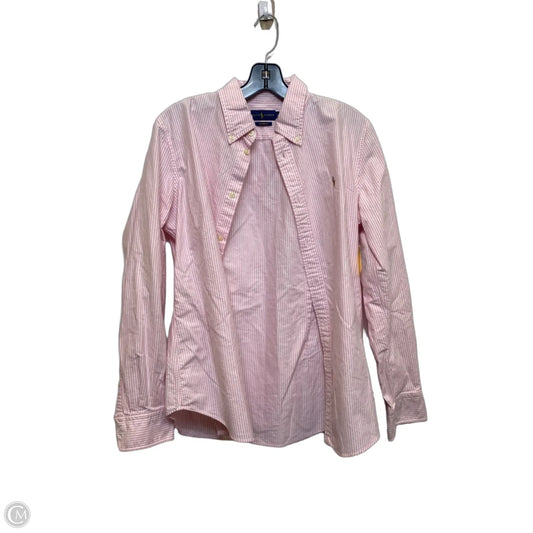 Top Long Sleeve By Ralph Lauren Blue Label In Pink, Size: L