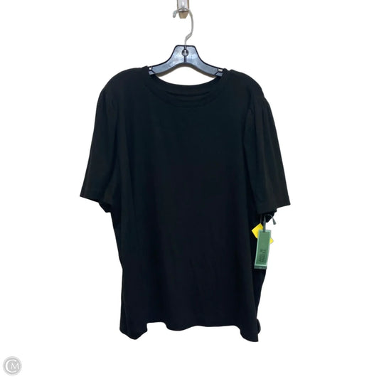 Top Short Sleeve By Terra & Sky In Black, Size: 3x