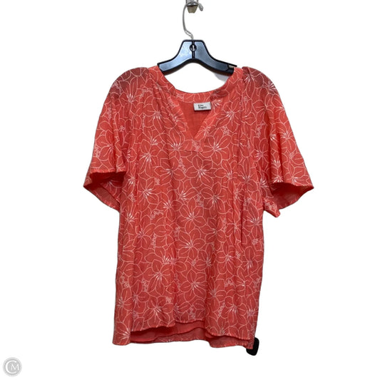 Top Short Sleeve By Kim Rogers In Orange, Size: L