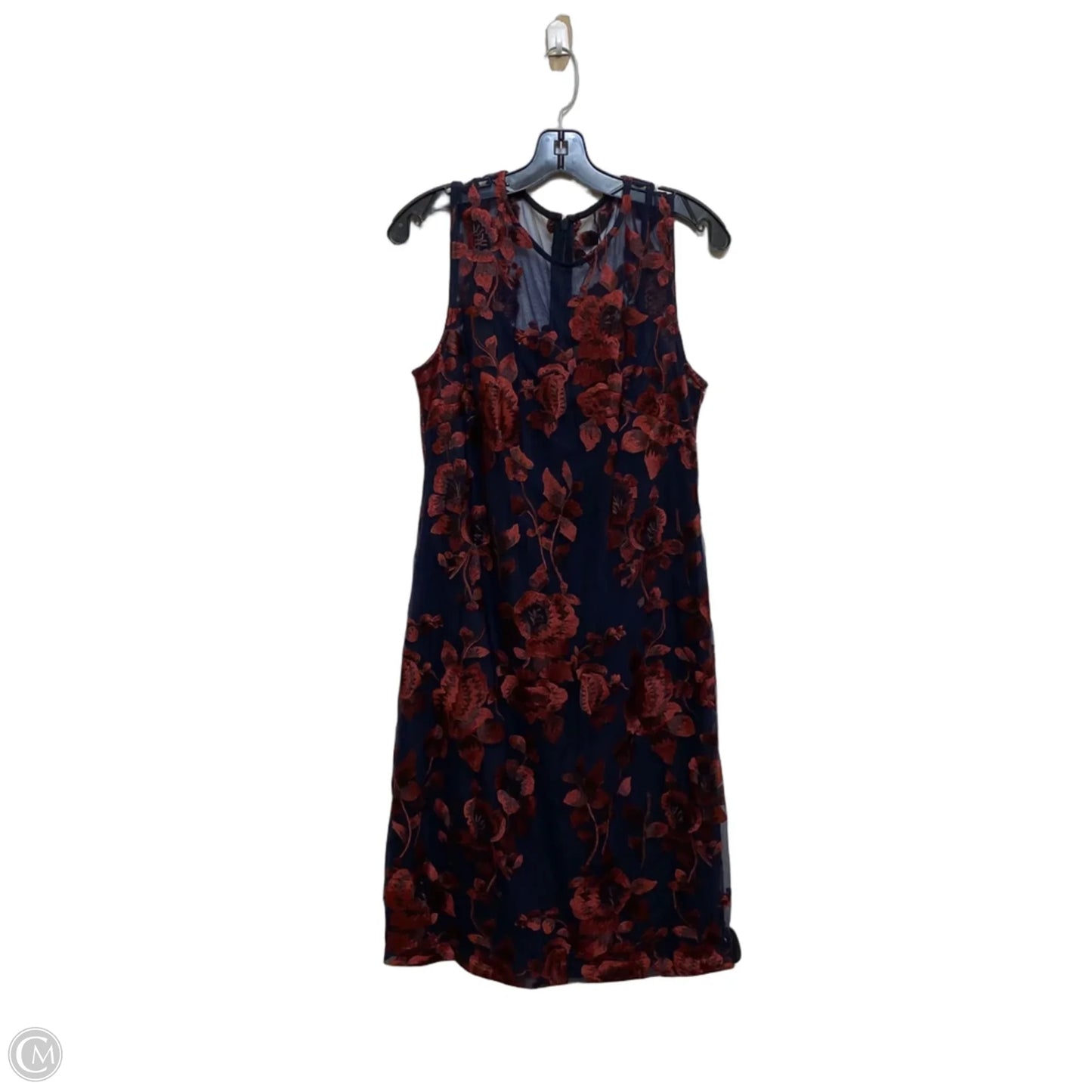 Dress Casual Short By Donna Ricco In Blue Red & White, Size: M