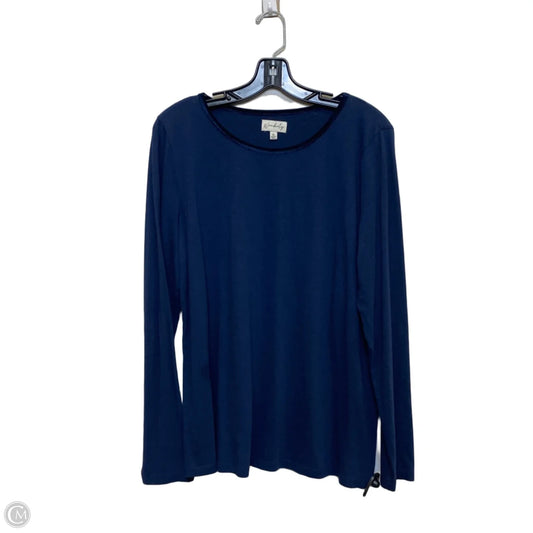 Top Long Sleeve By Wonderly In Blue, Size: Xl