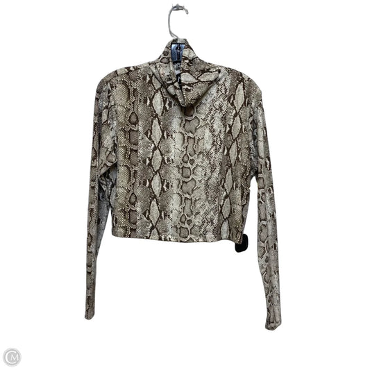 Top Long Sleeve By Nakedwardrobe In Snakeskin Print, Size: 1x