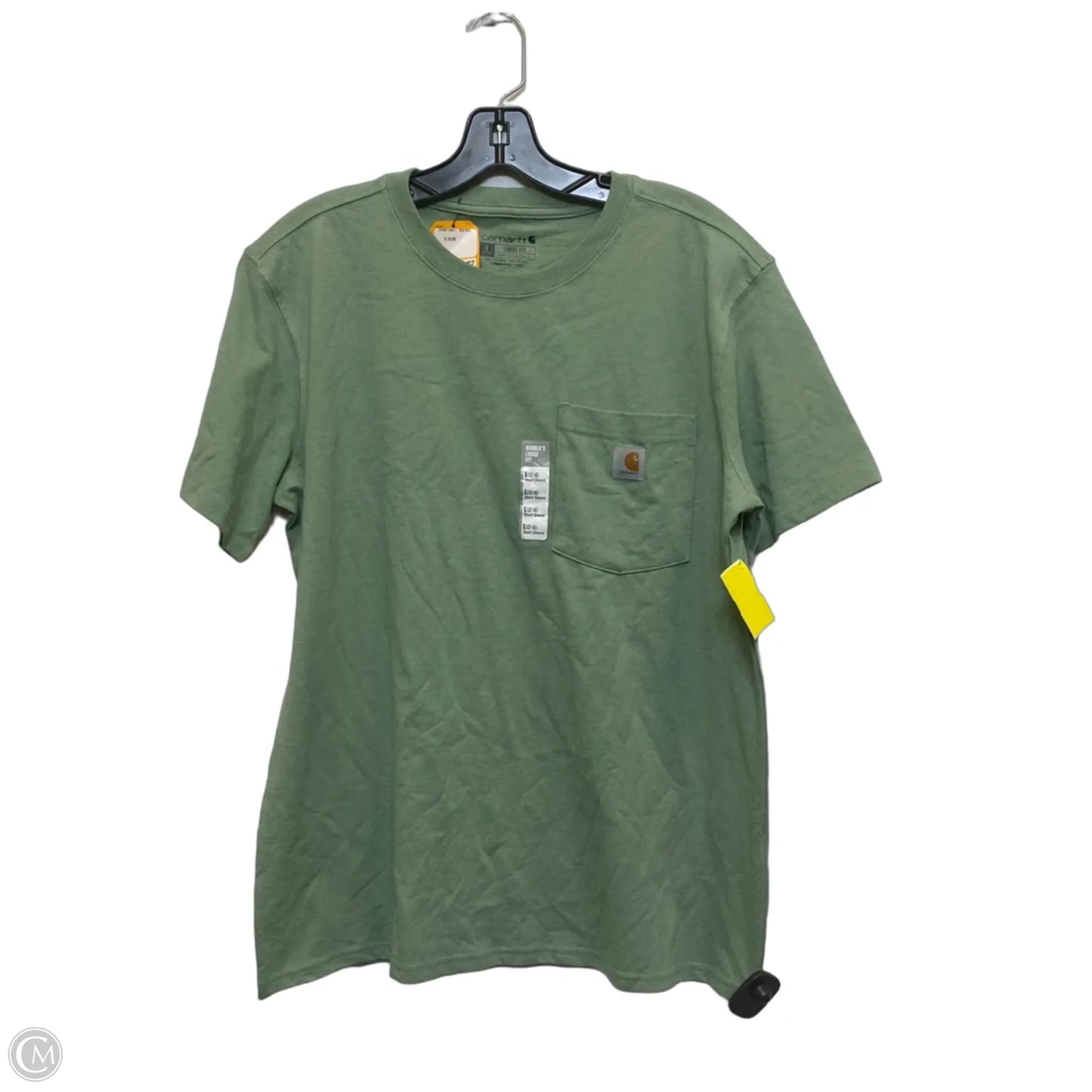 Top Short Sleeve By Carhartt In Green, Size: L
