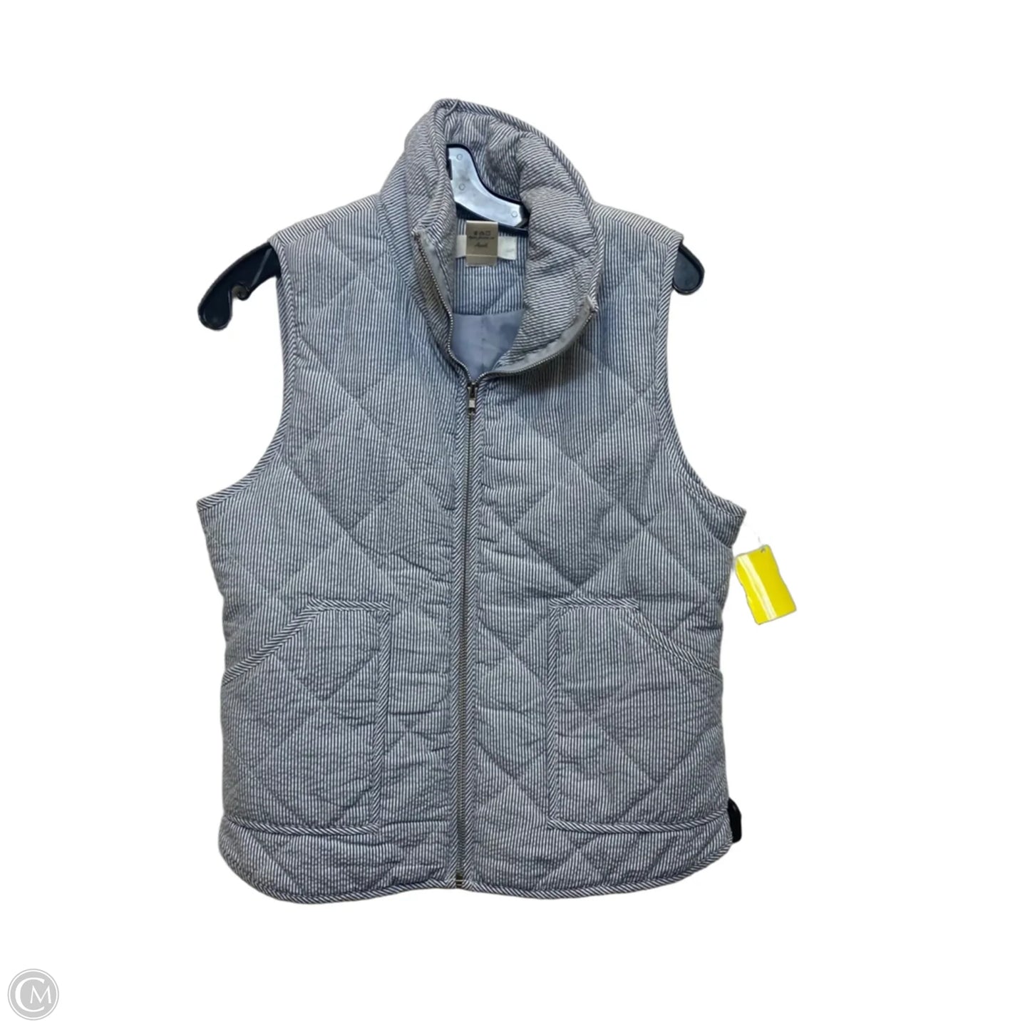 Vest Puffer & Quilted By Peach Love Cream California In Blue & White, Size: S