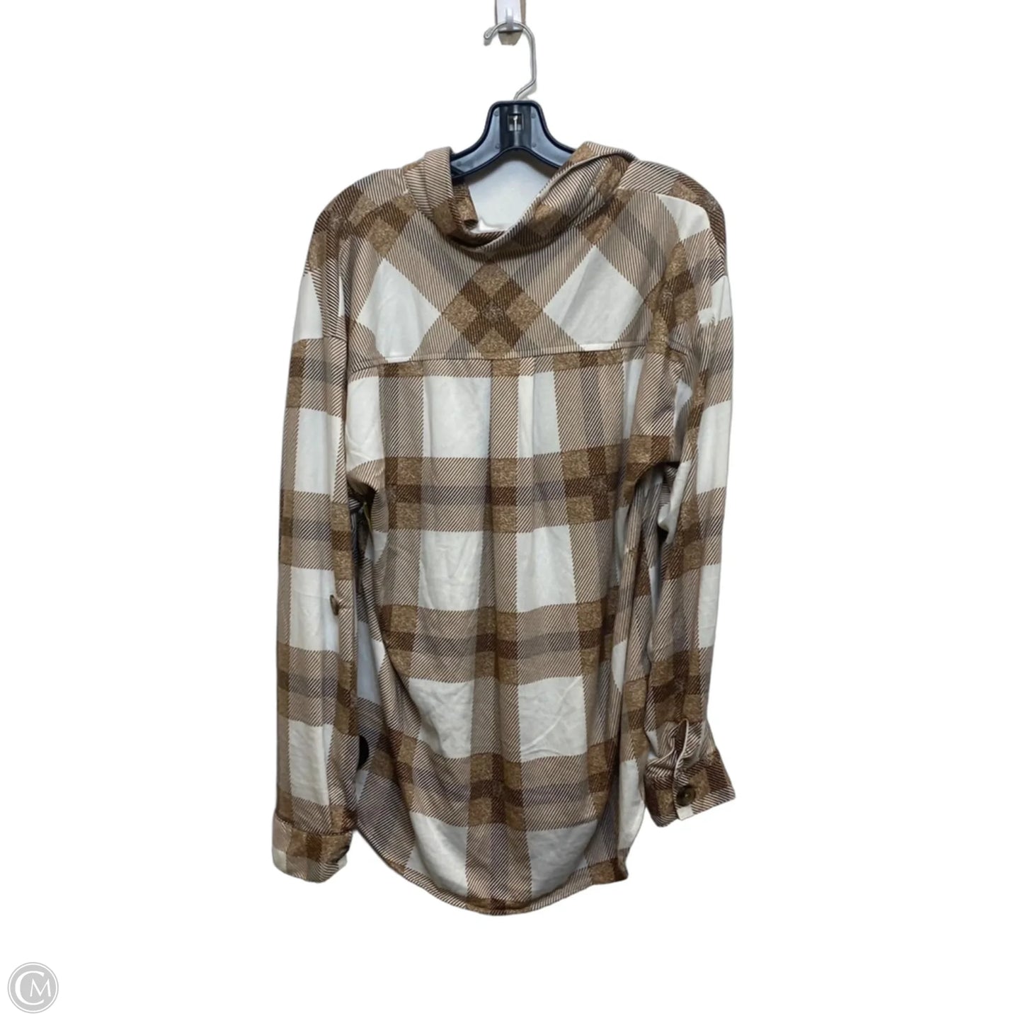 Top Long Sleeve By Eden & Olivia In Brown & Cream, Size: Xl