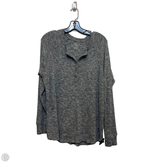 Top Long Sleeve By American Eagle In Grey, Size: L