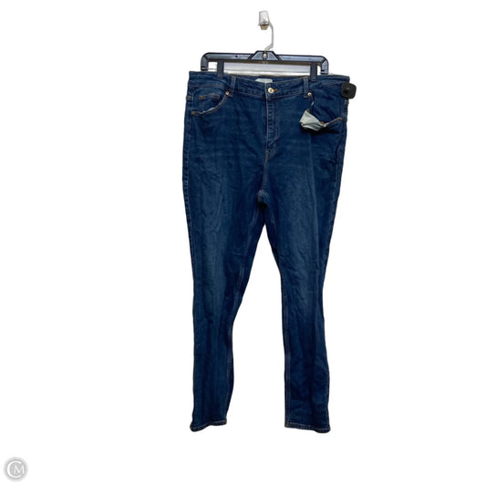 Jeans Straight By H&m In Blue Denim, Size: 18