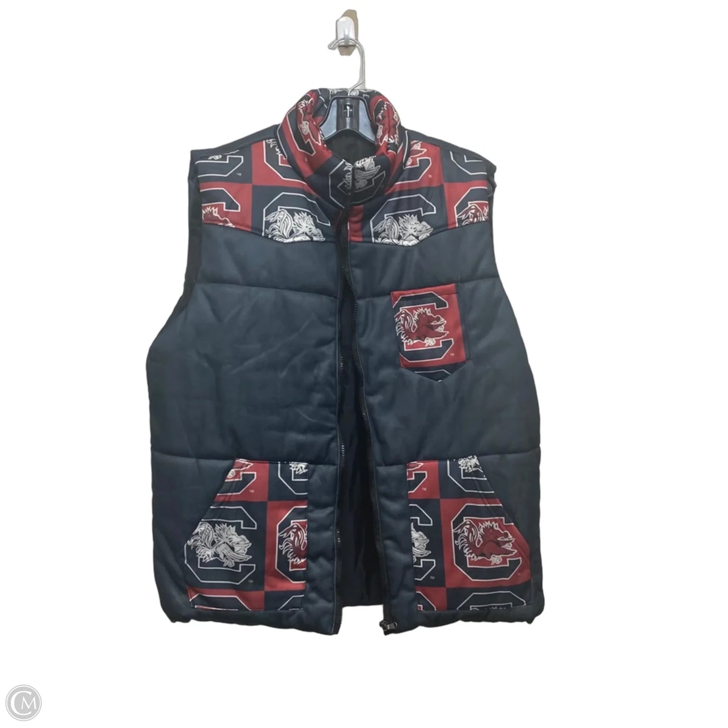 Vest Puffer & Quilted By Clothes Mentor In Blue & Red, Size: Xxl