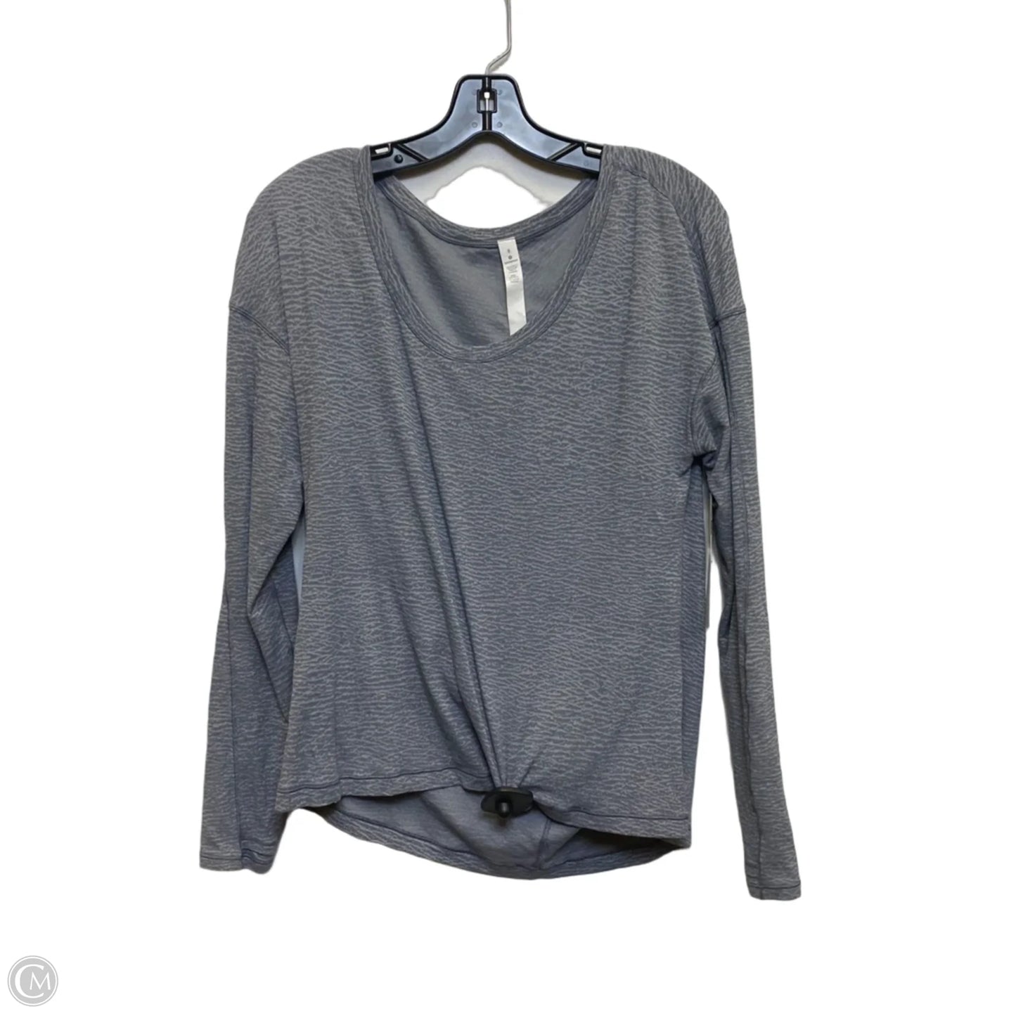 Athletic Top Long Sleeve Crewneck Designer By Lululemon In Grey, Size: M