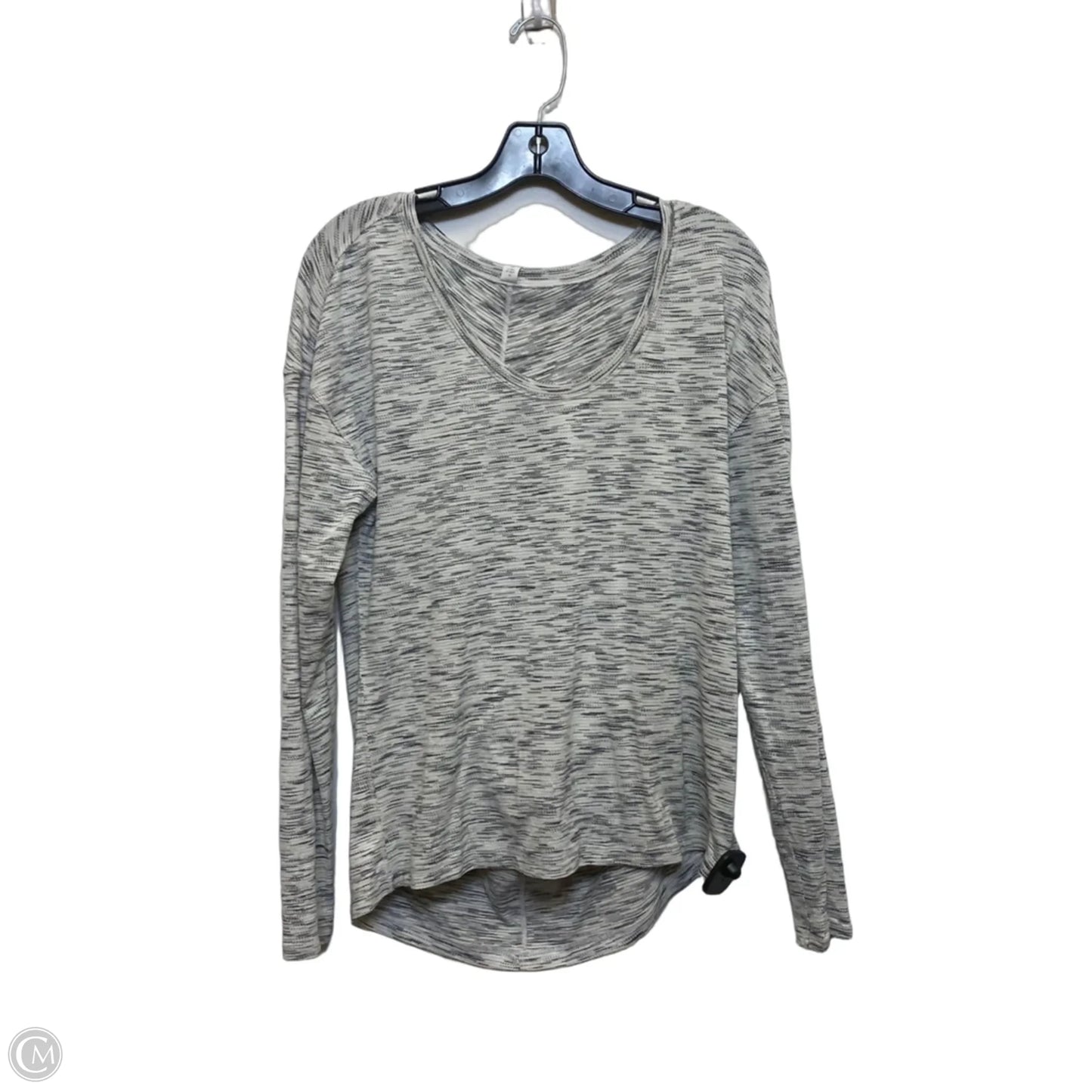 Athletic Top Long Sleeve Crewneck Designer By Lululemon In Grey, Size: M