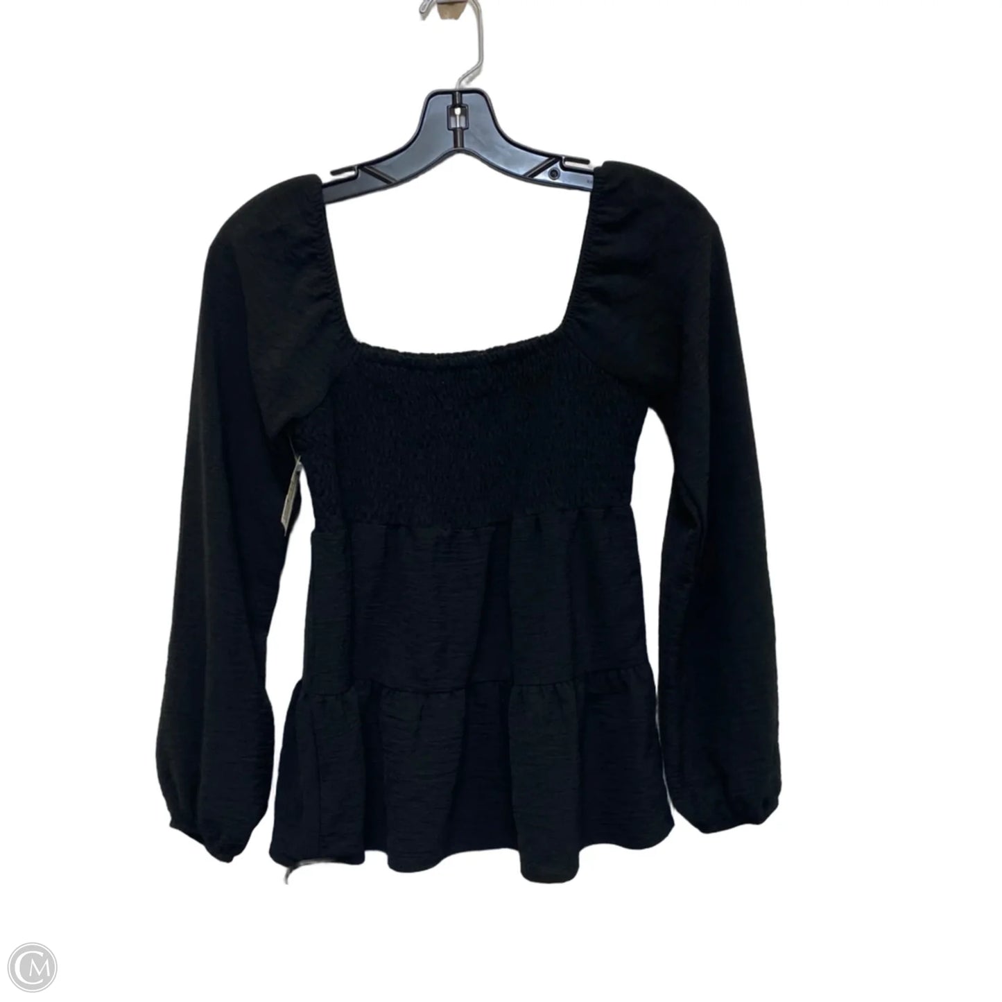 Top Long Sleeve By Paper Crane In Black, Size: S