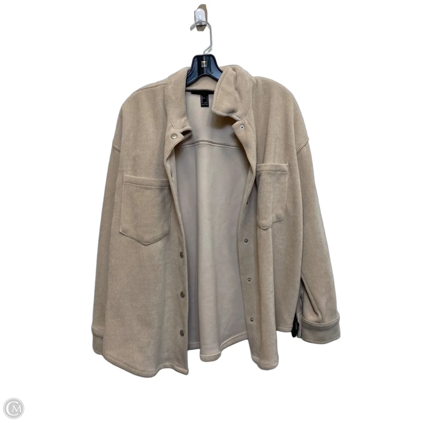 Jacket Shirt By Forever 21 In Cream, Size: S