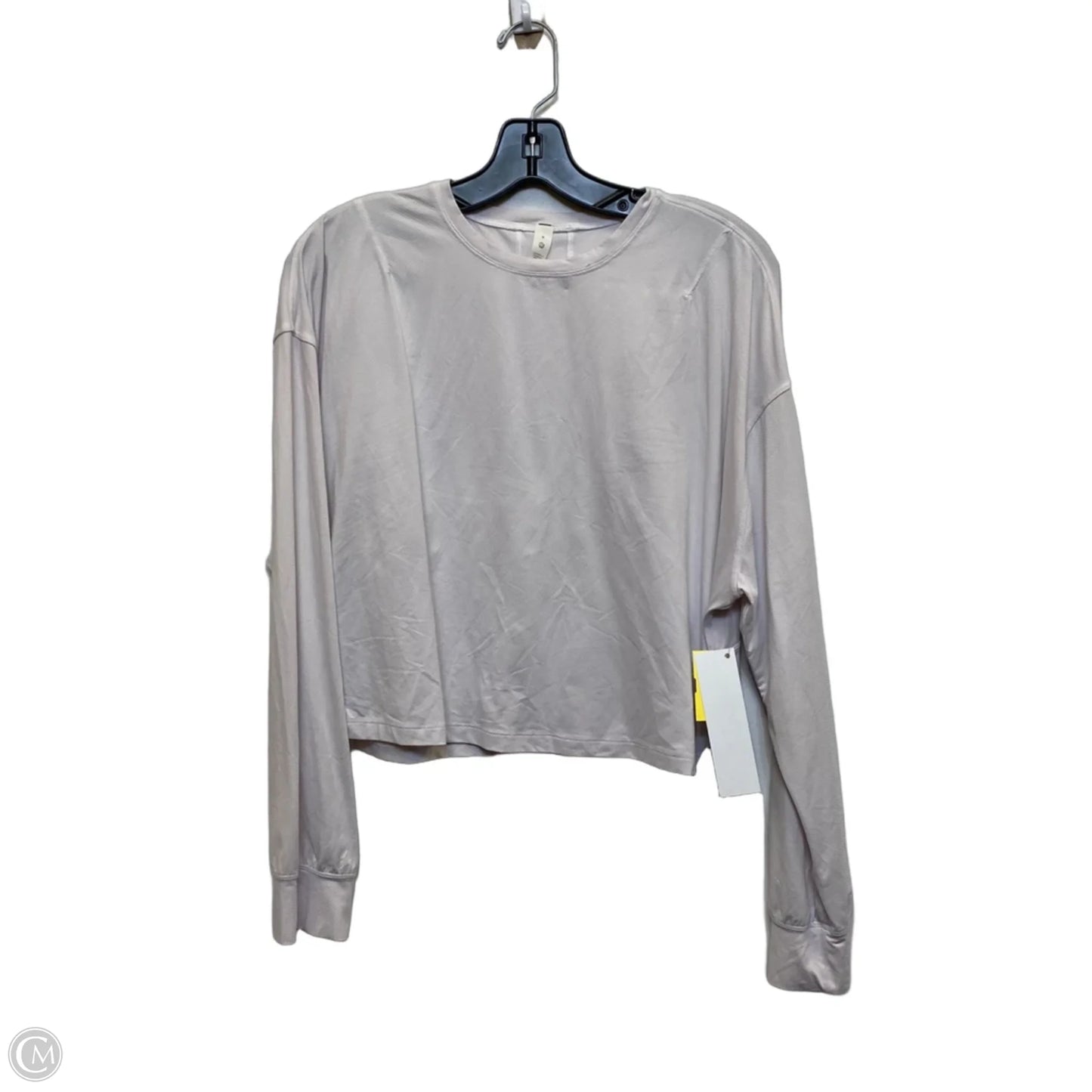 Athletic Top Long Sleeve Collar Designer By Lululemon In White, Size: M