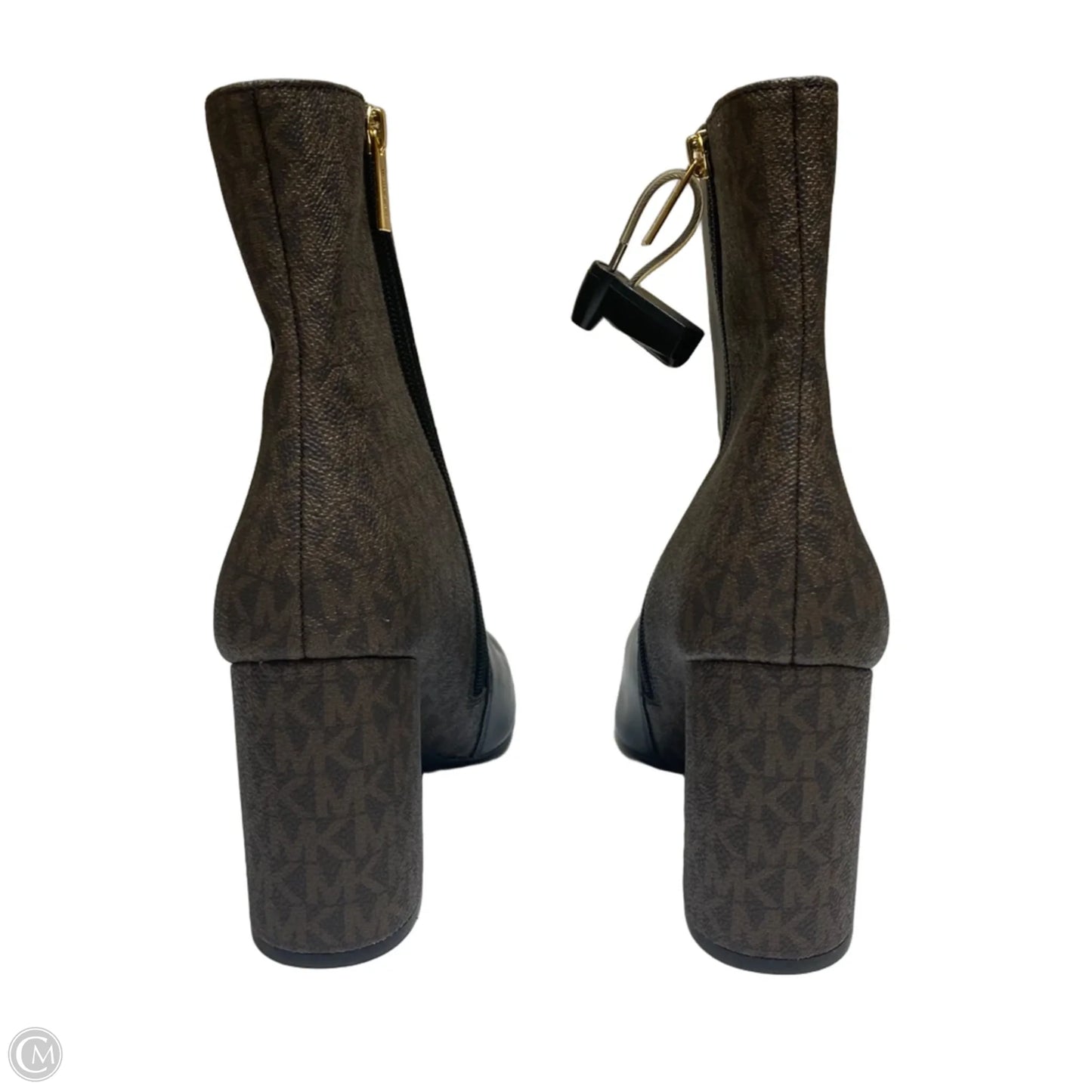 Boots Ankle Heels By Michael By Michael Kors In Black & Brown, Size: 9.5