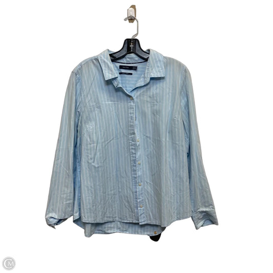 Top 3/4 Sleeve By Nautica In Blue & White, Size: Xl