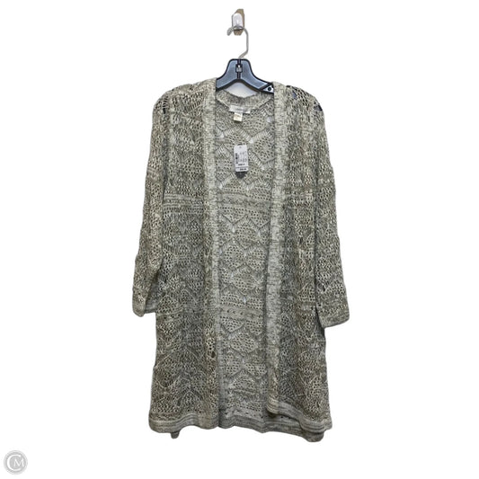 Cardigan By Cj Banks In Green & White, Size: 3x