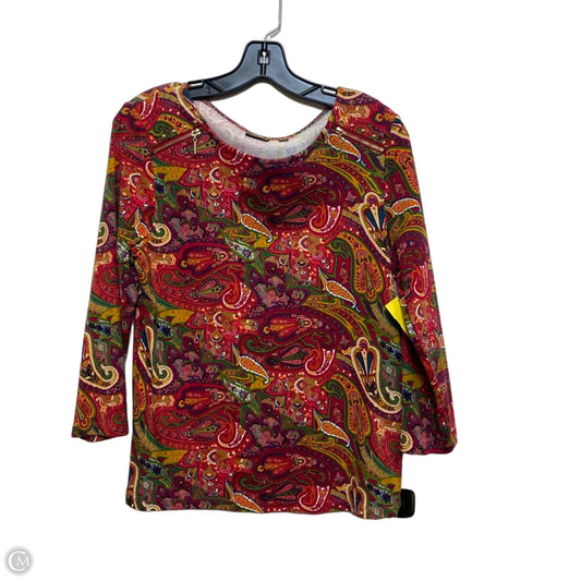 Top 3/4 Sleeve By Rafaella In Multi-colored, Size: L