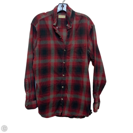 Top Long Sleeve By Hobbs Creek In Grey & Red, Size: L