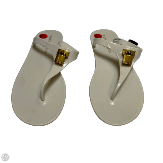 Sandals Designer By Kurt Geiger In White, Size: 6.5