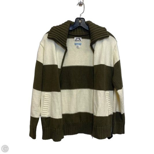 Cardigan By Future Collective In Cream & Green, Size: Xs
