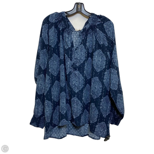 Top Long Sleeve By Wonderly In Blue, Size: Xxl