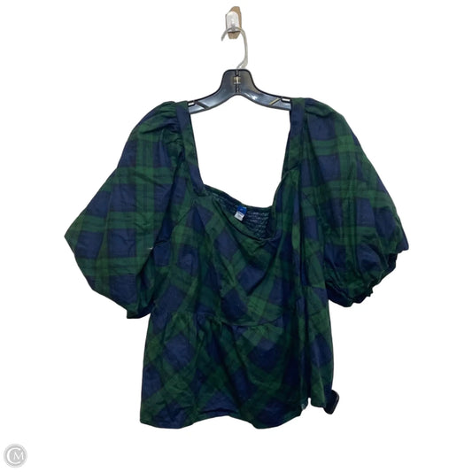 Top Short Sleeve By Old Navy In Blue & Green, Size: 3x