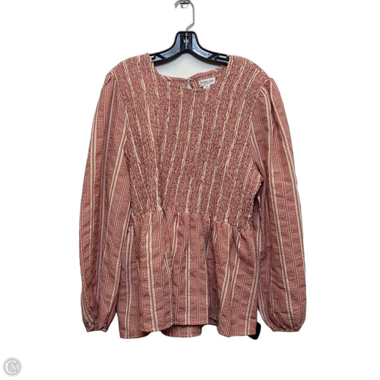 Top Long Sleeve By Chicsoul In Red & White, Size: 2x