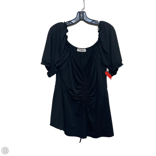 Top Short Sleeve By Impressions In Black, Size: 3x