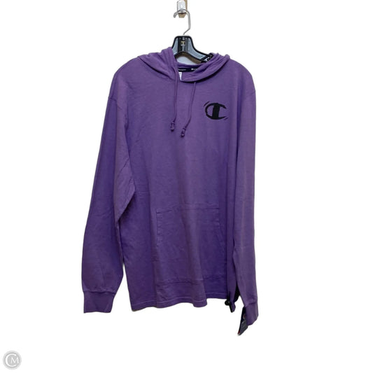 Athletic Top Long Sleeve Hoodie By Champion In Purple, Size: L