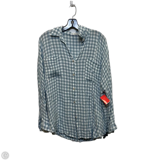 Top Long Sleeve By Neuflora In Blue & White, Size: Xl