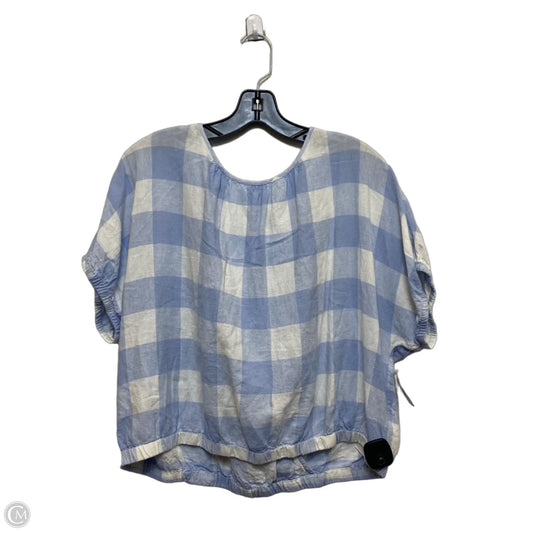 Top Short Sleeve By Madewell In Blue & White, Size: Xl