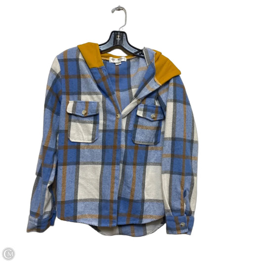 Top Long Sleeve By Haha Mama In Blue & Cream, Size: S