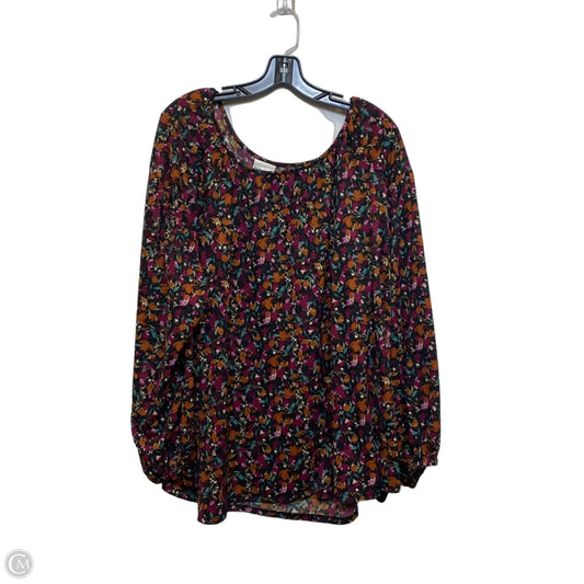 Top Long Sleeve By Ava & Viv In Black & Brown, Size: 3x