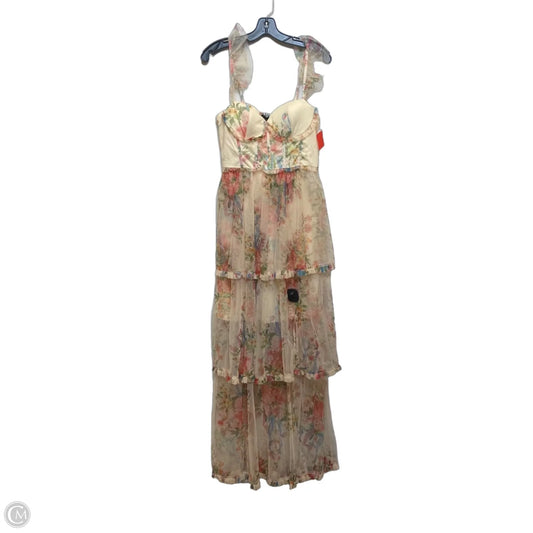 Dress Party Long By Vici In Cream & Pink, Size: L