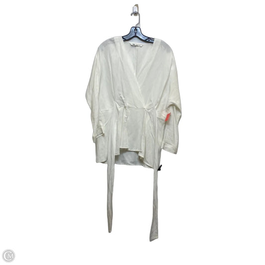 Top Long Sleeve By Zara In White, Size: M