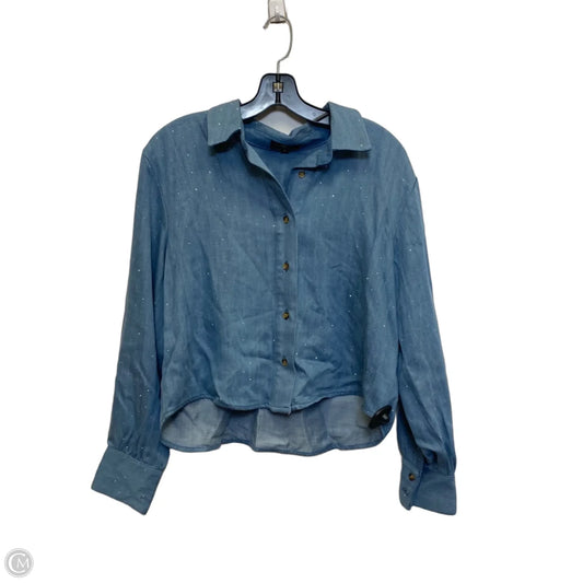 Top Long Sleeve By Velvet Heart In Blue Denim, Size: M
