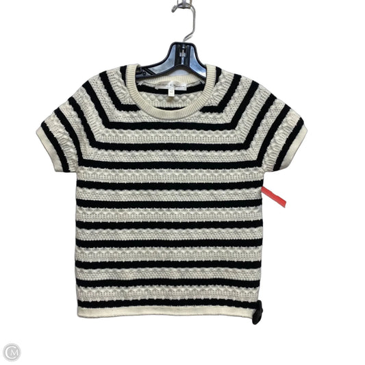 Sweater Short Sleeve By Chelsea And Theodore In Black & White, Size: S