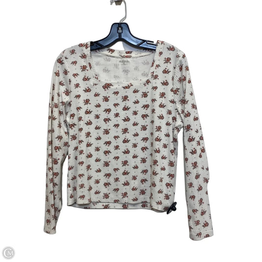 Top Long Sleeve By Old Navy In Brown & Cream, Size: Xl