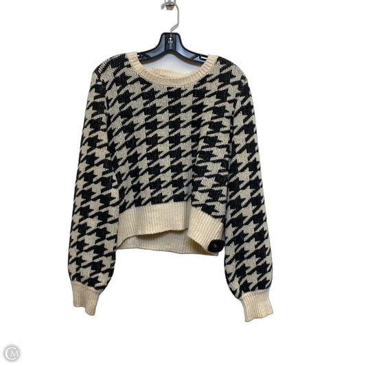 Sweater By Pink Rose In Black & Cream, Size: L