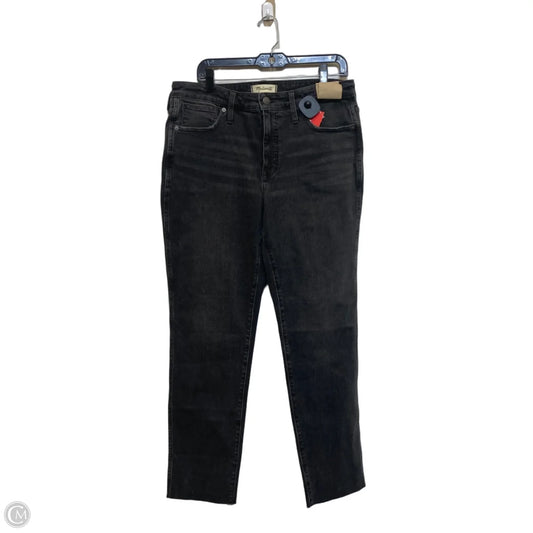 Jeans Straight By Madewell In Black Denim, Size: 12