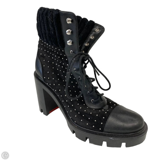 Boots Luxury Designer By Christian Louboutin In Black, Size: 6.5